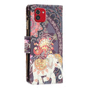 For Samsung Galaxy A03 166mm Colored Drawing Pattern Zipper Leather Phone Case(Flower Elephant)