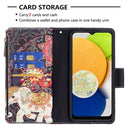 For Samsung Galaxy A03 166mm Colored Drawing Pattern Zipper Leather Phone Case(Flower Elephant)