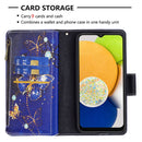 For Samsung Galaxy A03 166mm Colored Drawing Pattern Zipper Leather Phone Case(Purple Butterfly)