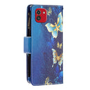 For Samsung Galaxy A03 166mm Colored Drawing Pattern Zipper Leather Phone Case(Gold Butterfly)
