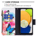 For Samsung Galaxy A03 166mm Colored Drawing Pattern Zipper Leather Phone Case(Two Butterflies)