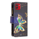 For Samsung Galaxy A03 166mm Colored Drawing Pattern Zipper Leather Phone Case(Big Butterfly)