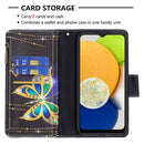 For Samsung Galaxy A03 166mm Colored Drawing Pattern Zipper Leather Phone Case(Big Butterfly)