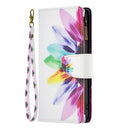 For Samsung Galaxy A03 166mm Colored Drawing Pattern Zipper Leather Phone Case(Sun Flower)