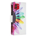 For Samsung Galaxy A03 166mm Colored Drawing Pattern Zipper Leather Phone Case(Sun Flower)