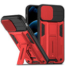 Sliding Camera Cover Design Phone Case For iPhone 13(Red)