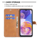 For Samsung Galaxy A23 5G Color Matching Denim Texture Leather Phone Case(Green)