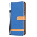 For Samsung Galaxy A23 5G Color Matching Denim Texture Leather Phone Case(Royal Blue)