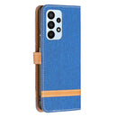 For Samsung Galaxy A23 5G Color Matching Denim Texture Leather Phone Case(Royal Blue)