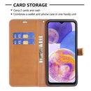 For Samsung Galaxy A23 5G Color Matching Denim Texture Leather Phone Case(Black)