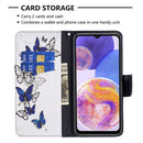 For Samsung Galaxy A23 5G Colored Drawing Pattern Flip Leather Phone Case(Butterflies)
