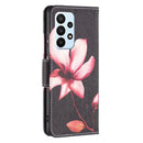 For Samsung Galaxy A23 5G Colored Drawing Pattern Flip Leather Phone Case(Lotus)