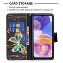 For Samsung Galaxy A23 5G Colored Drawing Pattern Flip Leather Phone Case(Big Butterfly)
