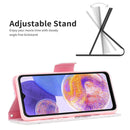 For Samsung Galaxy A23 5G Colored Drawing Pattern Flip Leather Phone Case(Peach Blossom Butterfly)