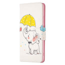 For Samsung Galaxy A23 5G Colored Drawing Pattern Flip Leather Phone Case(Umbrella Elephant)
