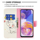 For Samsung Galaxy A23 5G Colored Drawing Pattern Flip Leather Phone Case(Umbrella Elephant)