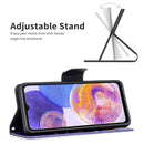 For Samsung Galaxy A23 5G Colored Drawing Pattern Flip Leather Phone Case(Purple Butterfly)