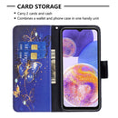 For Samsung Galaxy A23 5G Colored Drawing Pattern Flip Leather Phone Case(Purple Butterfly)