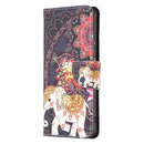 For Samsung Galaxy A23 5G Colored Drawing Pattern Flip Leather Phone Case(Flowers Elephant)