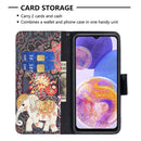 For Samsung Galaxy A23 5G Colored Drawing Pattern Flip Leather Phone Case(Flowers Elephant)
