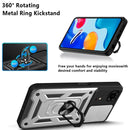 For Xiaomi Redmi Note 11S Sliding Camera Cover TPU+PC Phone Case(Silver)