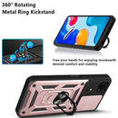 For Xiaomi Redmi Note 11S Sliding Camera Cover TPU+PC Phone Case(Rose Gold)
