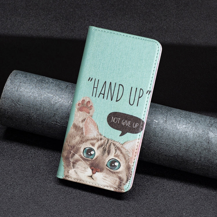 For Samsung Galaxy A23 5G Invisible Magnetic Painted Leather Phone Case(Cat)