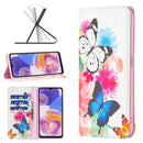 For Samsung Galaxy A23 5G Invisible Magnetic Painted Leather Phone Case(Two Butterflies)