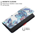 For Samsung Galaxy A23 5G Invisible Magnetic Painted Leather Phone Case(Blue Leaves)