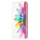For Samsung Galaxy A23 5G Invisible Magnetic Painted Leather Phone Case(Sun Flower)
