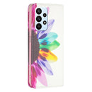 For Samsung Galaxy A23 5G Invisible Magnetic Painted Leather Phone Case(Sun Flower)