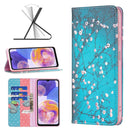 For Samsung Galaxy A23 5G Invisible Magnetic Painted Leather Phone Case(Plum Blossom)