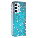 For Samsung Galaxy A23 5G Invisible Magnetic Painted Leather Phone Case(Plum Blossom)