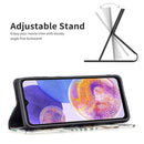 For Samsung Galaxy A23 5G Invisible Magnetic Painted Leather Phone Case(Red Leaves)