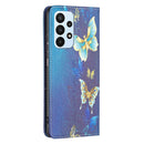 For Samsung Galaxy A23 5G Invisible Magnetic Painted Leather Phone Case(Gold Butterflies)