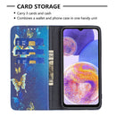 For Samsung Galaxy A23 5G Invisible Magnetic Painted Leather Phone Case(Gold Butterflies)
