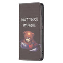 For Samsung Galaxy A23 5G Invisible Magnetic Painted Leather Phone Case(Bear)