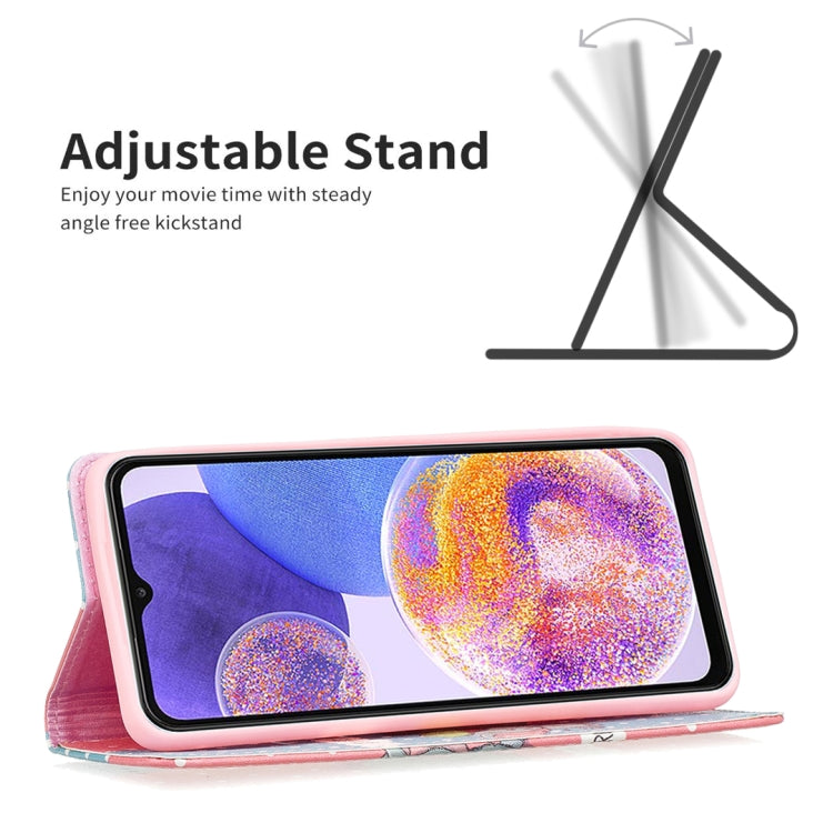 For Samsung Galaxy A23 5G Invisible Magnetic Painted Leather Phone Case(Elephant)