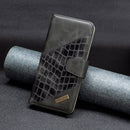 For Samsung Galaxy A23 5G Matching Color Crocodile Texture Leather Phone Case(Black)
