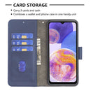 For Samsung Galaxy A23 5G Matching Color Crocodile Texture Leather Phone Case(Blue)