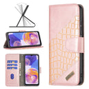 For Samsung Galaxy A23 5G Matching Color Crocodile Texture Leather Phone Case(Rose Gold)