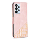 For Samsung Galaxy A23 5G Matching Color Crocodile Texture Leather Phone Case(Rose Gold)