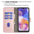 For Samsung Galaxy A23 5G Matching Color Crocodile Texture Leather Phone Case(Rose Gold)