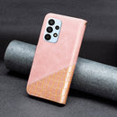 For Samsung Galaxy A23 5G Matching Color Crocodile Texture Leather Phone Case(Rose Gold)