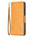 For Samsung Galaxy A03 166mm Lambskin Texture Pure Color Flip Leather Phone Case(Yellow)