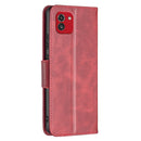 For Samsung Galaxy A03 166mm Lambskin Texture Pure Color Flip Leather Phone Case(Red)