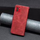 For Samsung Galaxy A03 166mm Lambskin Texture Pure Color Flip Leather Phone Case(Red)