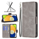 For Samsung Galaxy A03 166mm Lambskin Texture Pure Color Flip Leather Phone Case(Grey)
