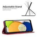 For Samsung Galaxy A03 166mm Rhombus Texture Magnetic Leather Phone Case(Red)