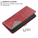 For Samsung Galaxy A03 166mm Rhombus Texture Magnetic Leather Phone Case(Red)